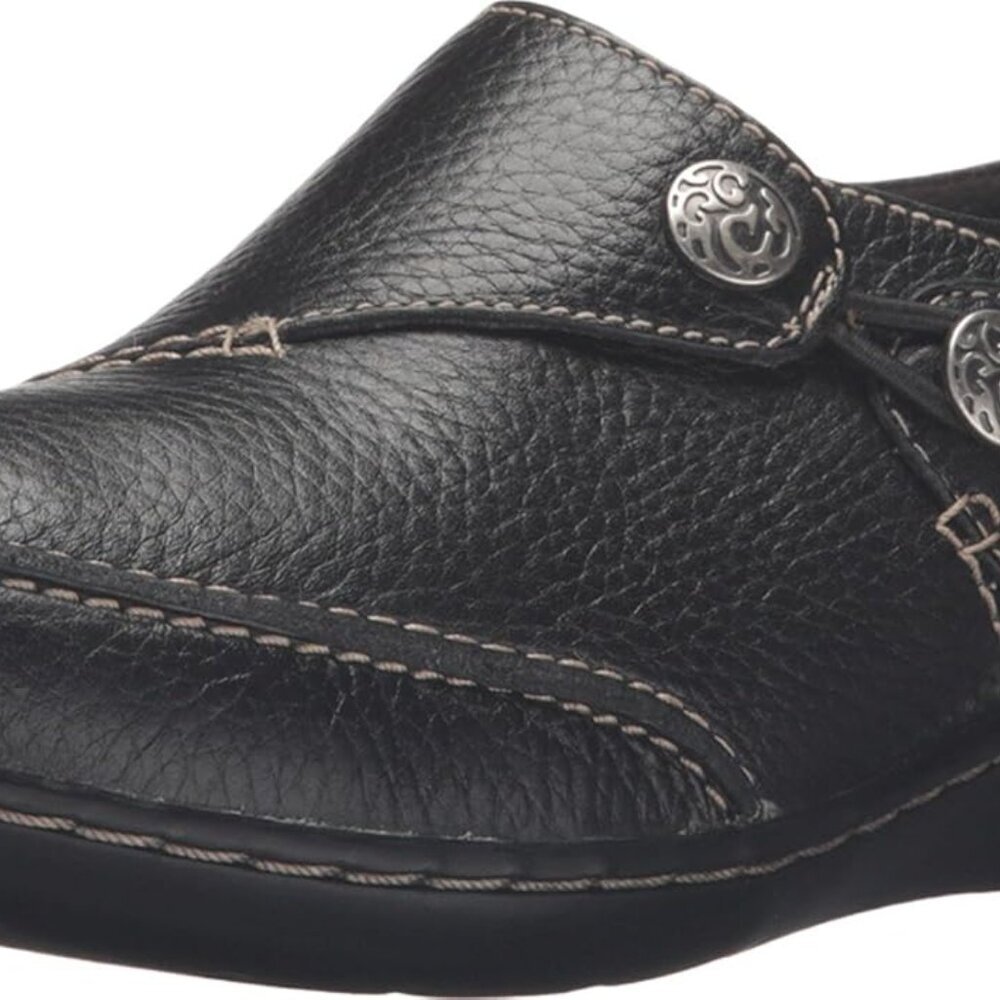 Women's Leather Slip-On Shoes Black Size 8 Comfort Casual Dress Wear